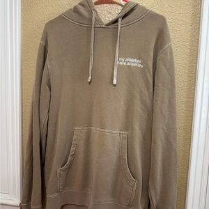 Anxiety Hoodie - Bleach Stain on Inside of Hood - S - Greenish Grey Color